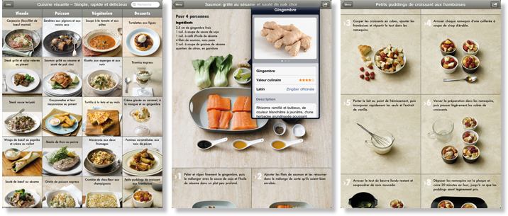 Cuisine visuelle – captures d'écran Screenshots
